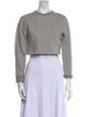 Tibi Crew Neck Three-Quarter Sleeve Crop Top