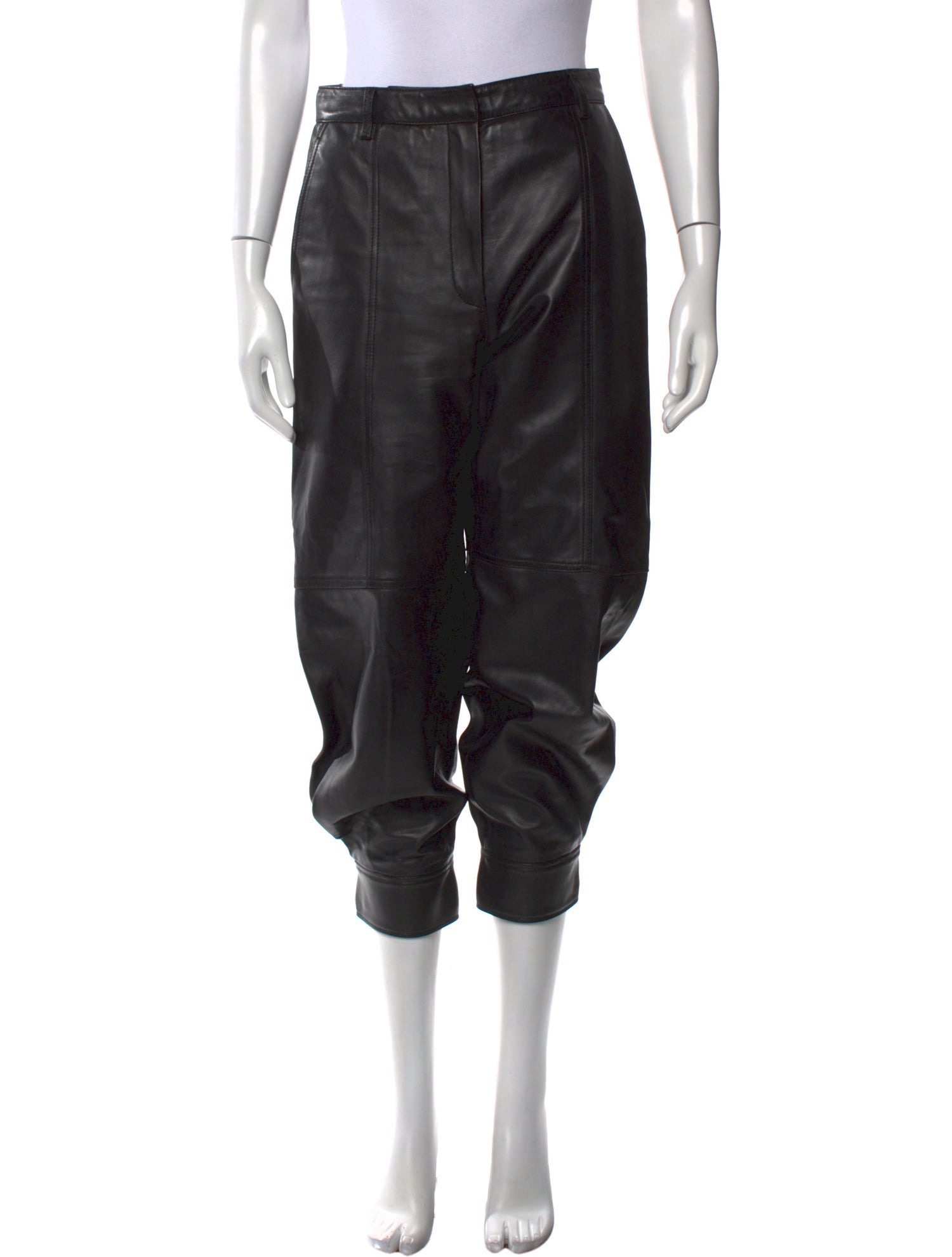 Tibi Lamb Leather Straight Leg Pants