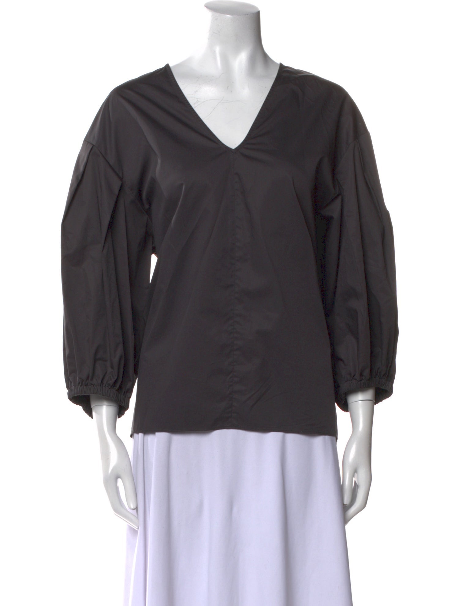 Tibi V-Neck Three-Quarter Sleeve Blouse