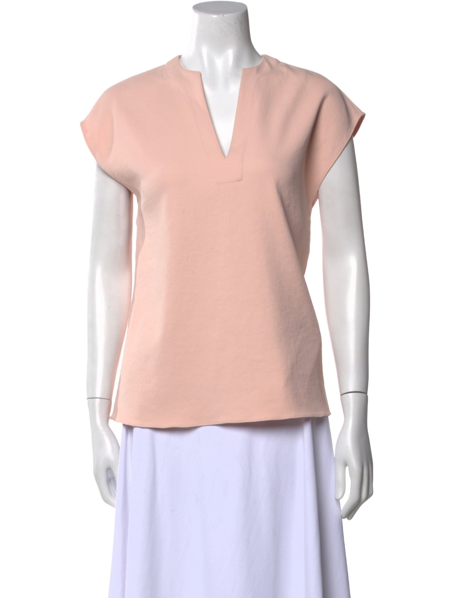 Tibi V-Neck Short Sleeve Blouse