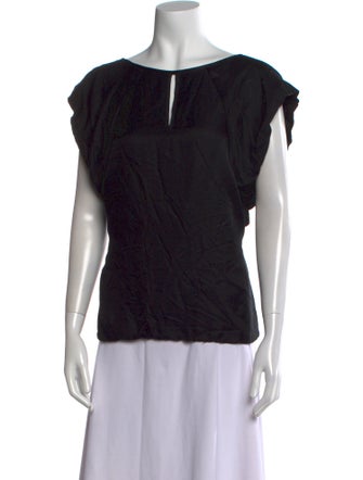 Tibi Bateau Neckline Short Sleeve Blouse