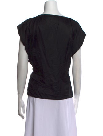 Tibi Bateau Neckline Short Sleeve Blouse