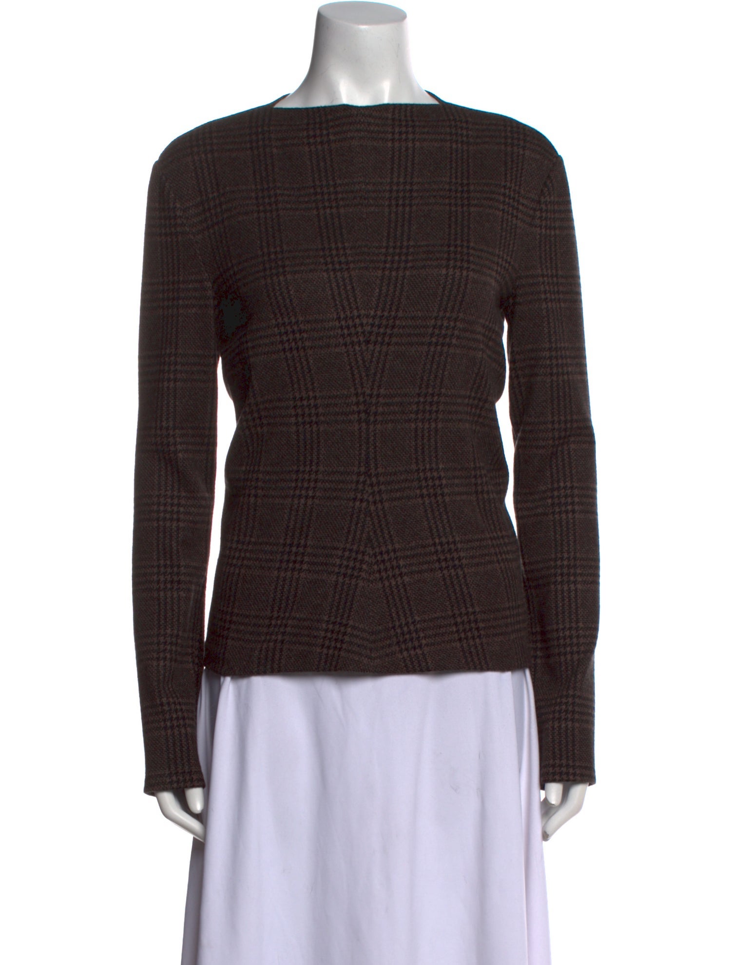 Tibi Crew Neck Long Sleeve Top