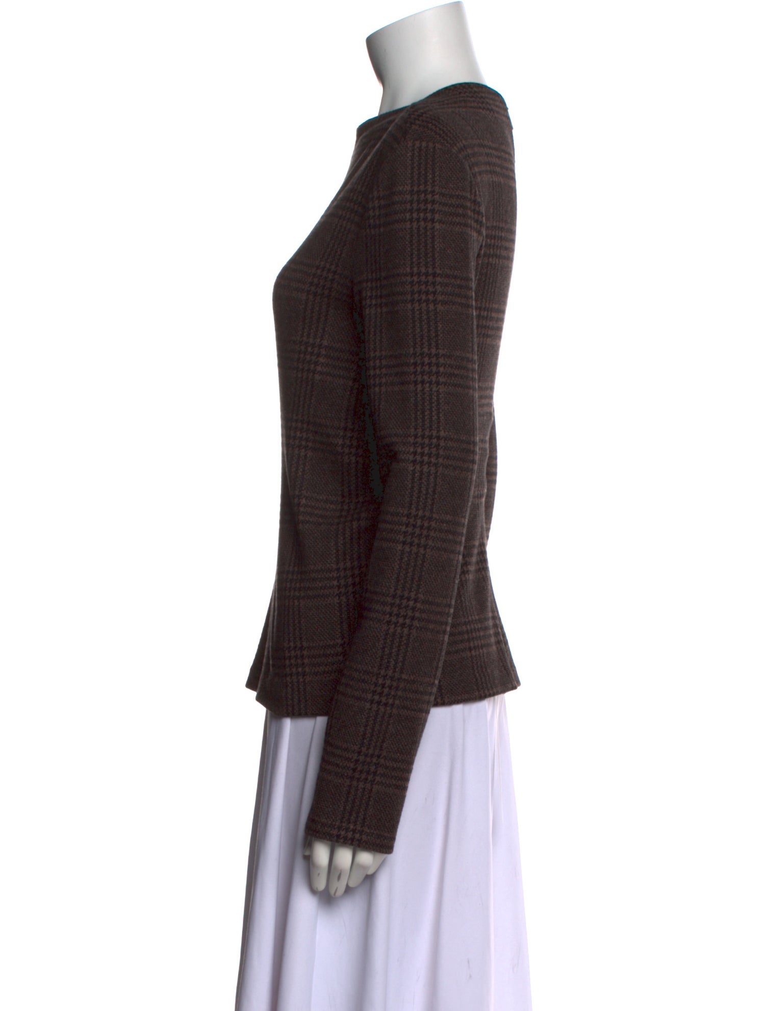 Tibi Crew Neck Long Sleeve Top