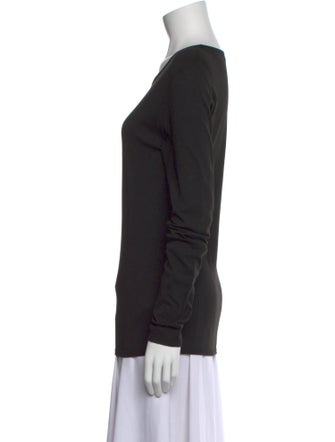 Tibi Scoop Neck Long Sleeve Sweatshirt