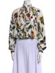 Tibi Silk Floral Print Crop Top