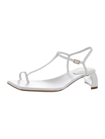 Tibi Leather T-Strap Sandals