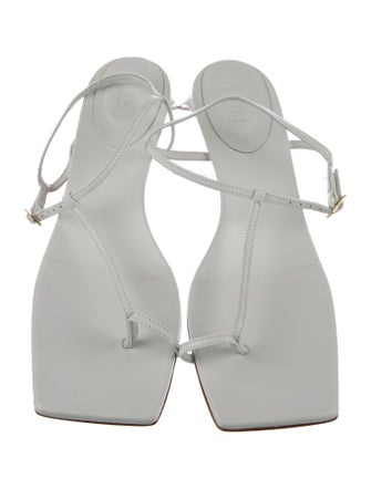 Tibi Leather T-Strap Sandals