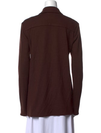 Tibi Wool Long Sleeve Button-Up Top