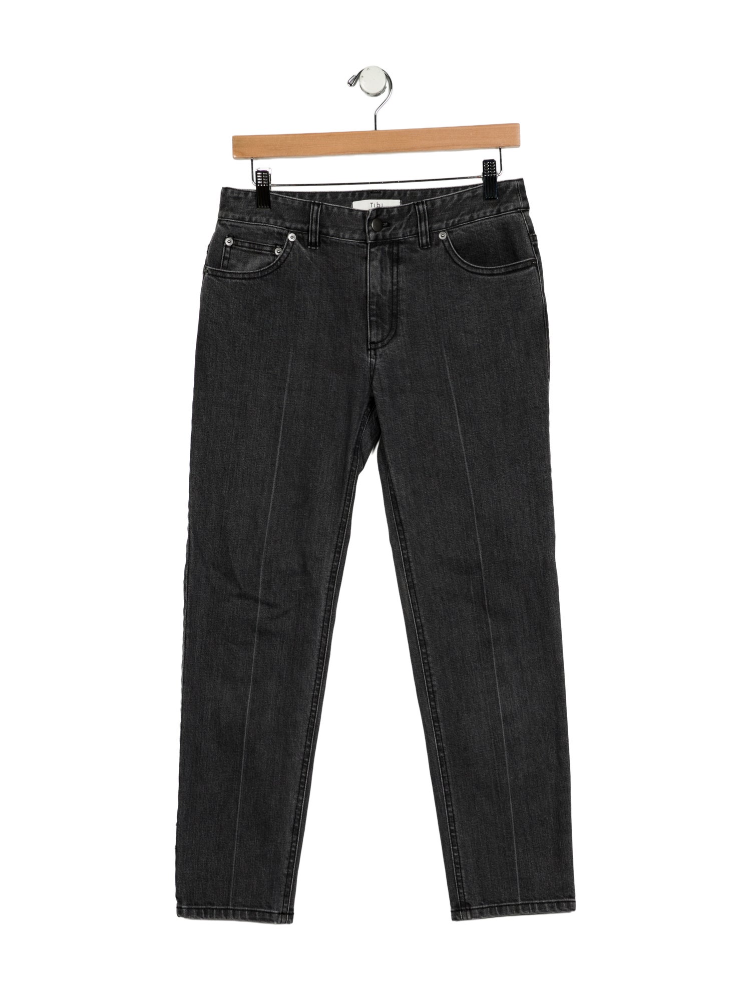 Tibi Mid-Rise Straight Leg Jeans