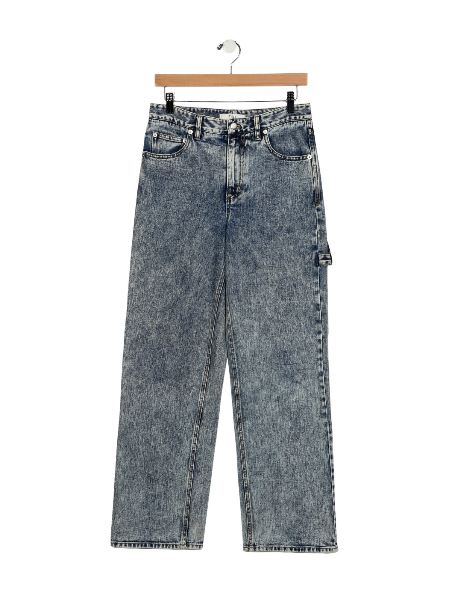 Tibi Mid-Rise Wide Leg Jeans