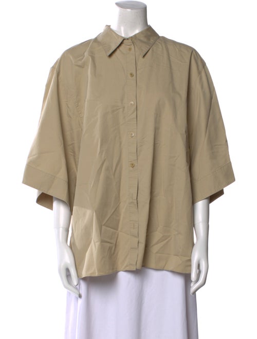 Tibi Three-Quarter Sleeve Button-Up Top