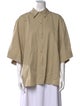 Tibi Three-Quarter Sleeve Button-Up Top