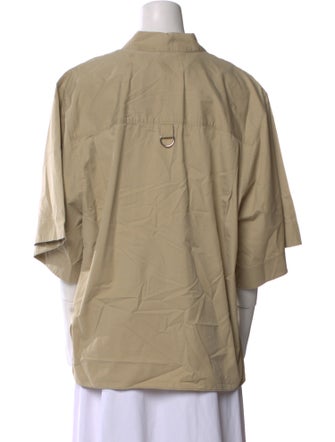 Tibi Three-Quarter Sleeve Button-Up Top