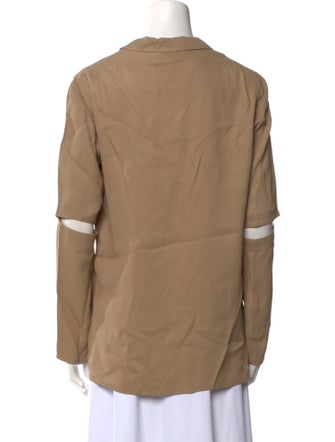 Tibi Long Sleeve Button-Up Top