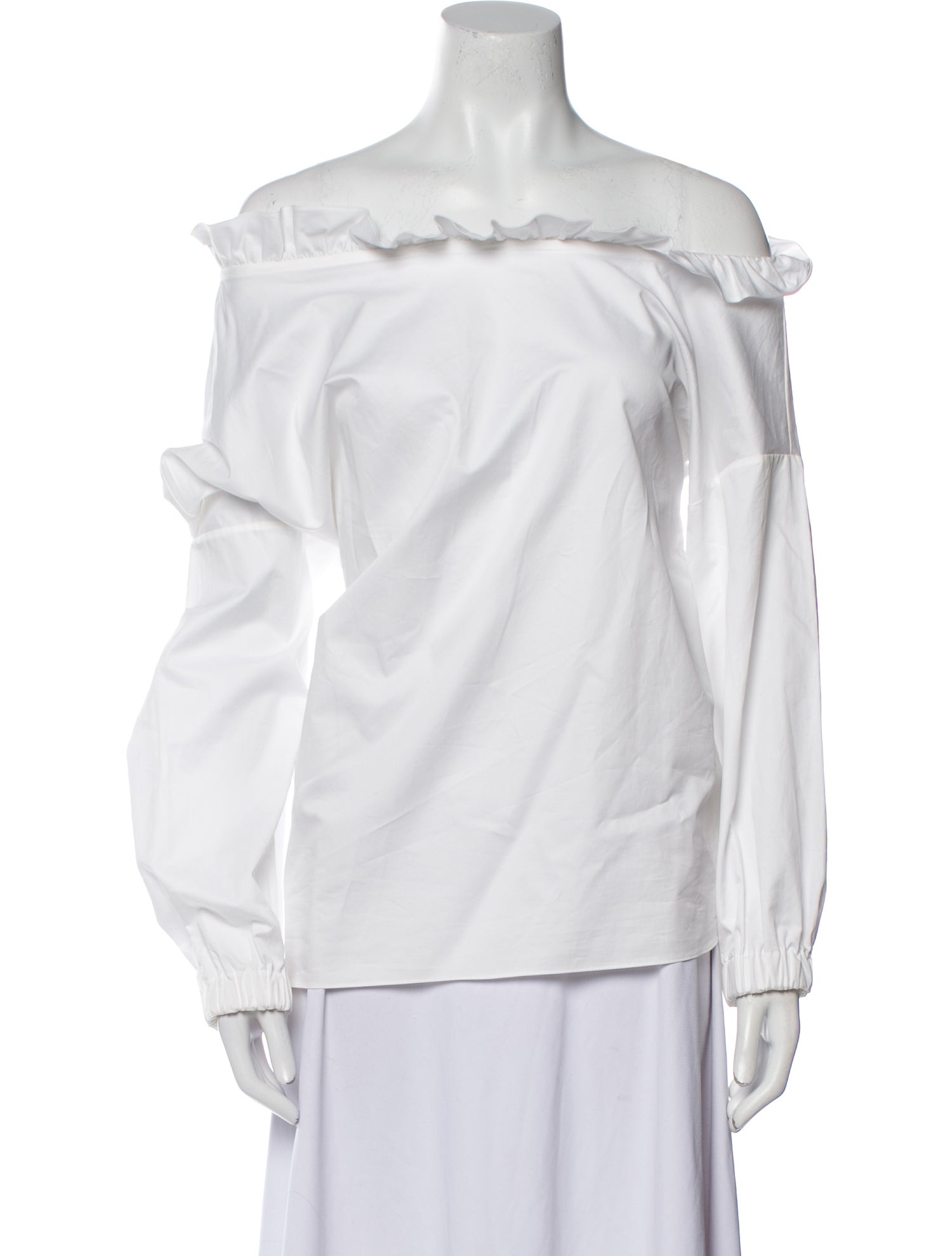 Tibi Off-The-Shoulder Three-Quarter Sleeve Blouse