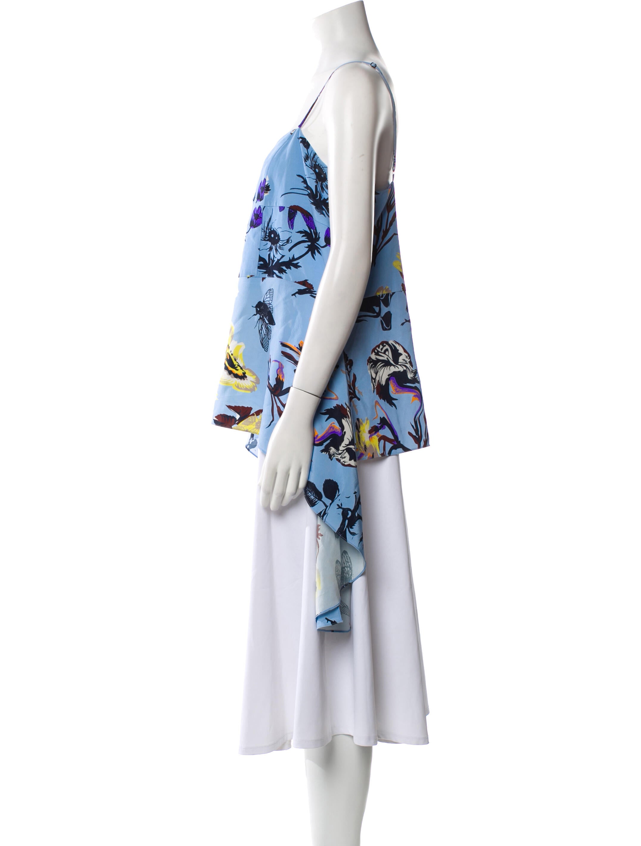 Tibi Silk Floral Print Top