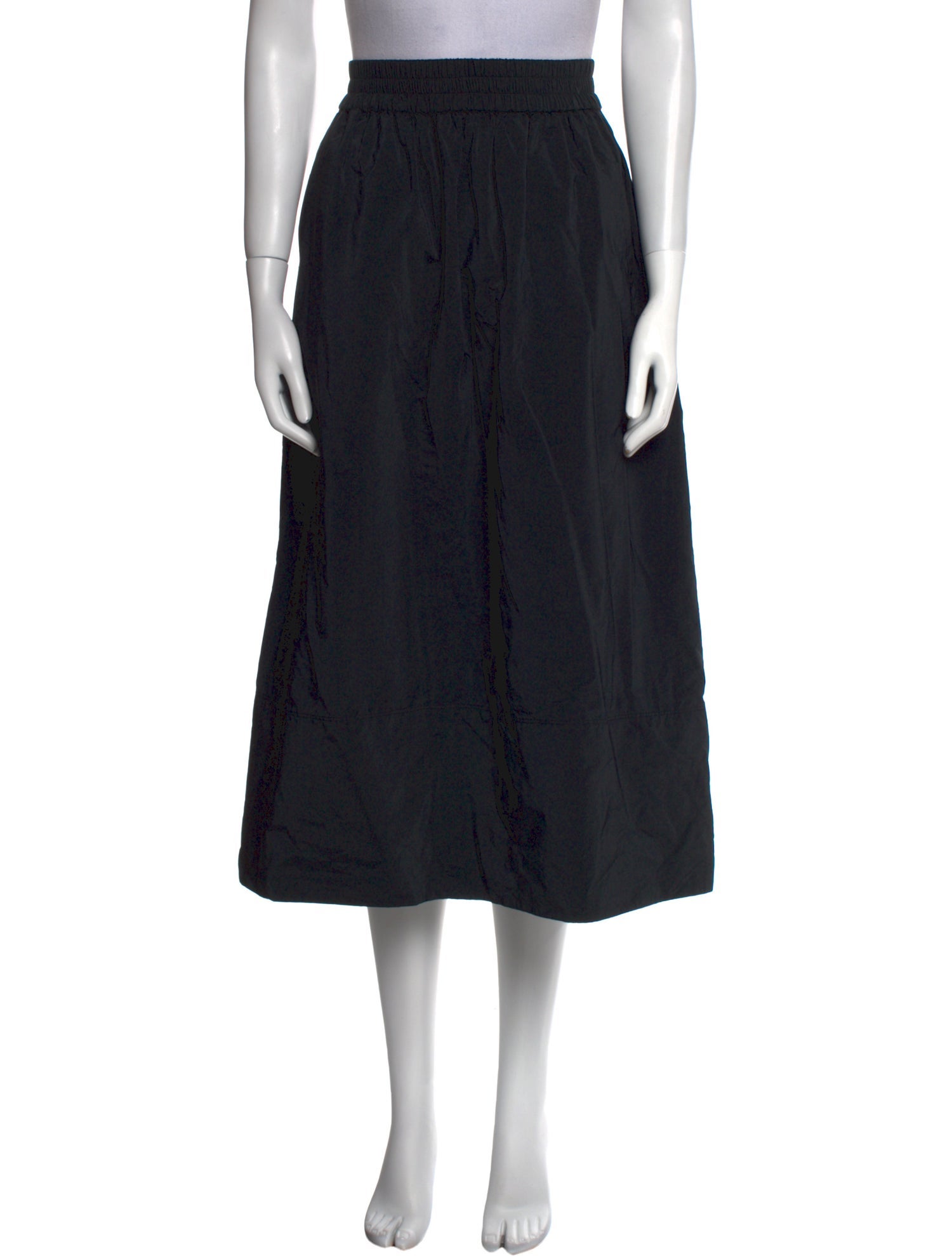 Tibi Leather Trim Embellishment Midi Length Skirt