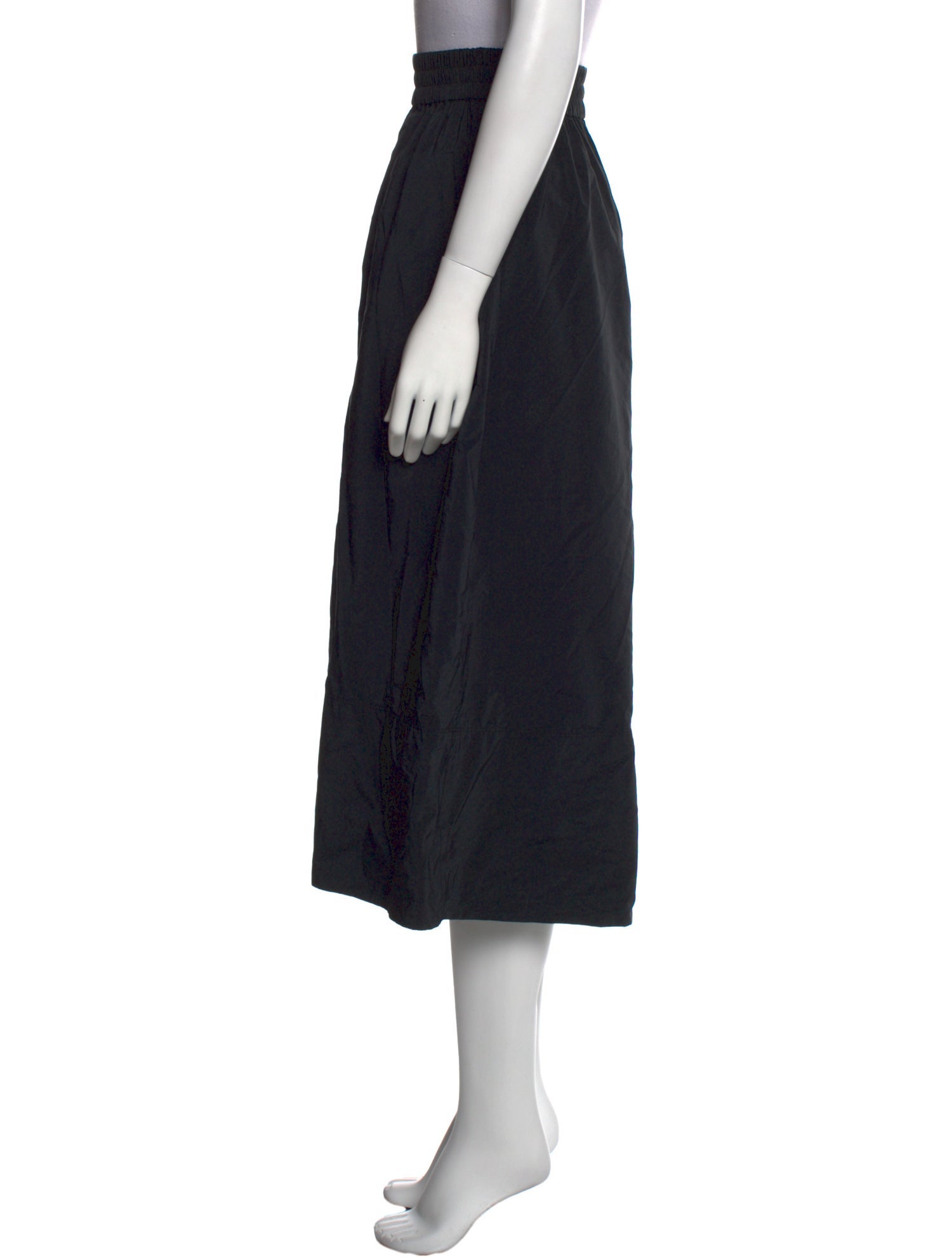 Tibi Leather Trim Embellishment Midi Length Skirt