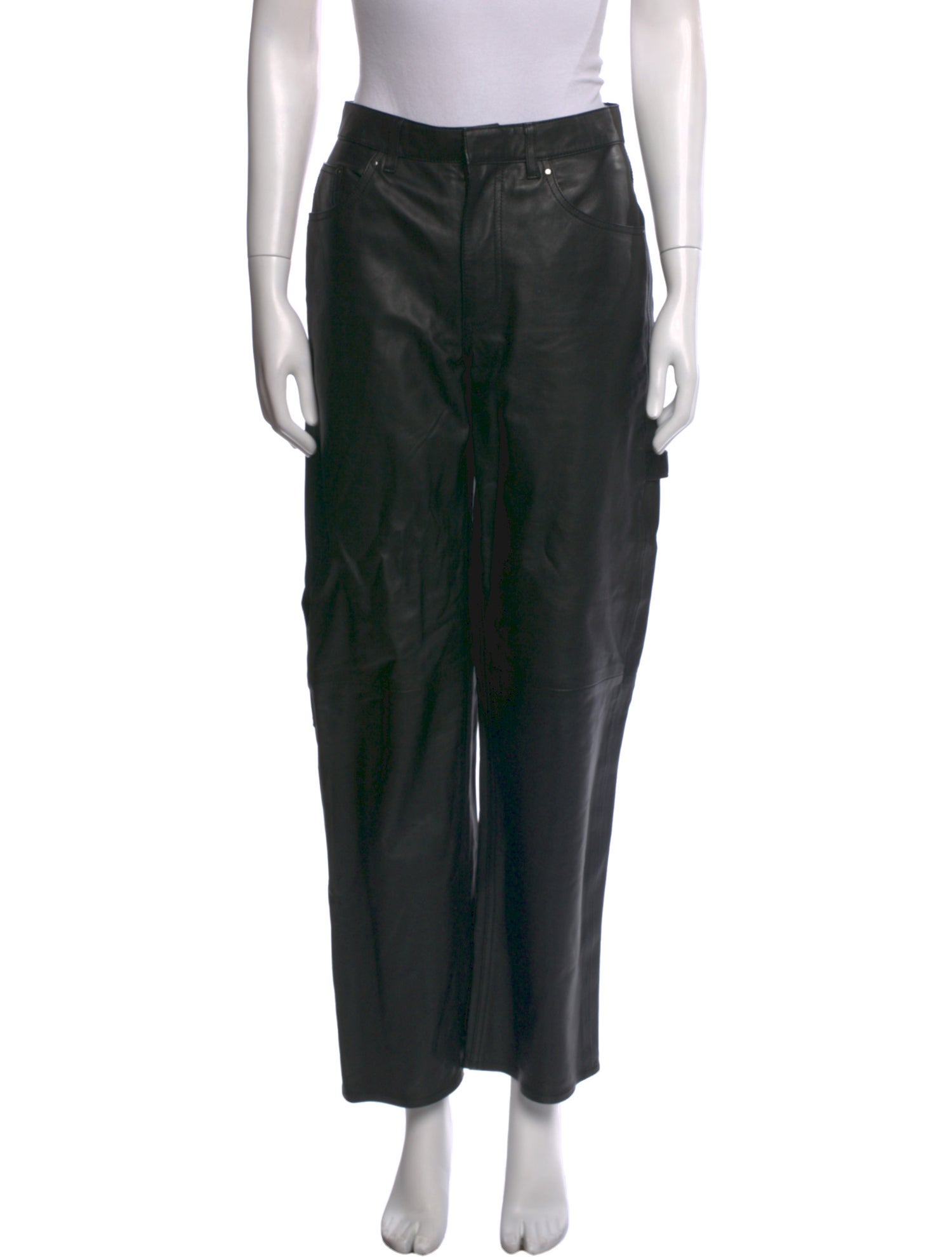 Tibi Leather Wide Leg Pants