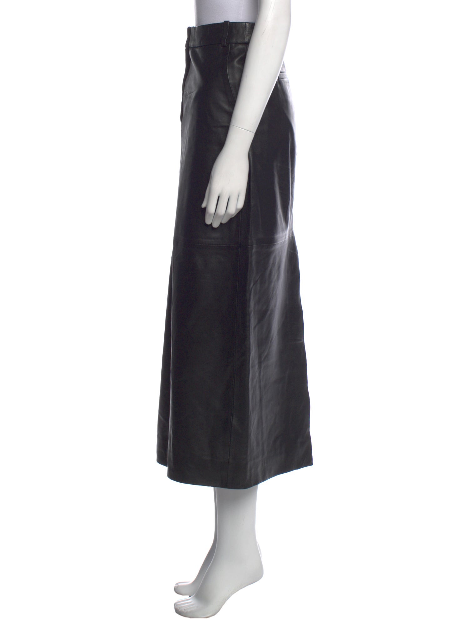 Tibi Lamb Leather Midi Length Skirt