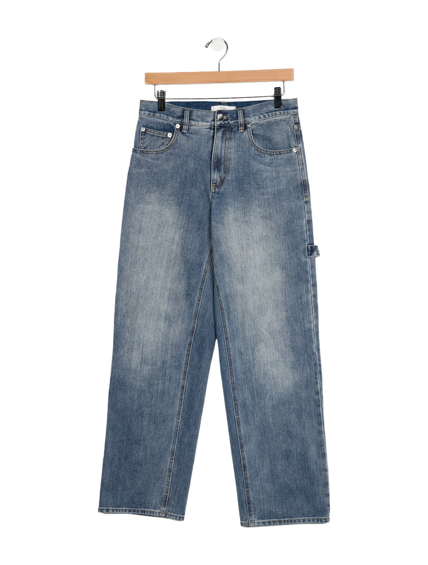 Tibi Mid-Rise Wide Leg Jeans