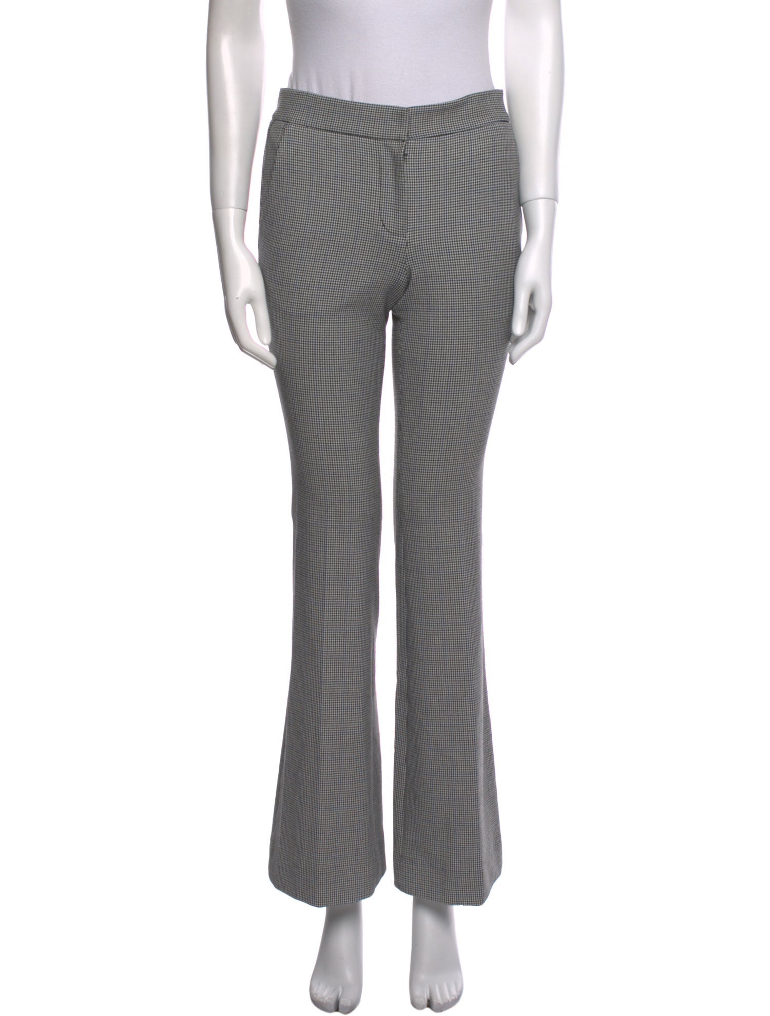 Tibi Houndstooth Print Wide Leg Pants