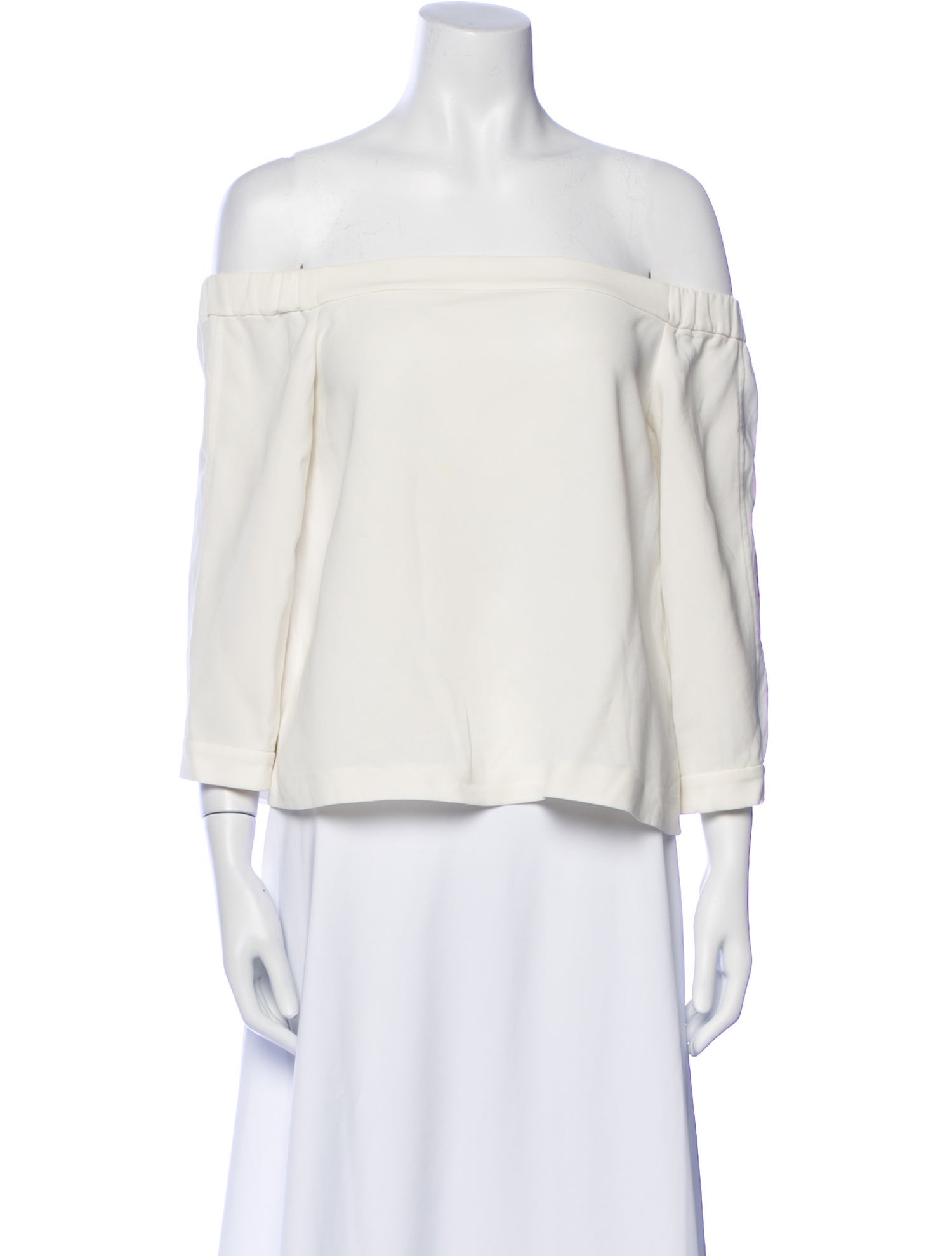 Tibi Off-The-Shoulder Three-Quarter Sleeve Blouse