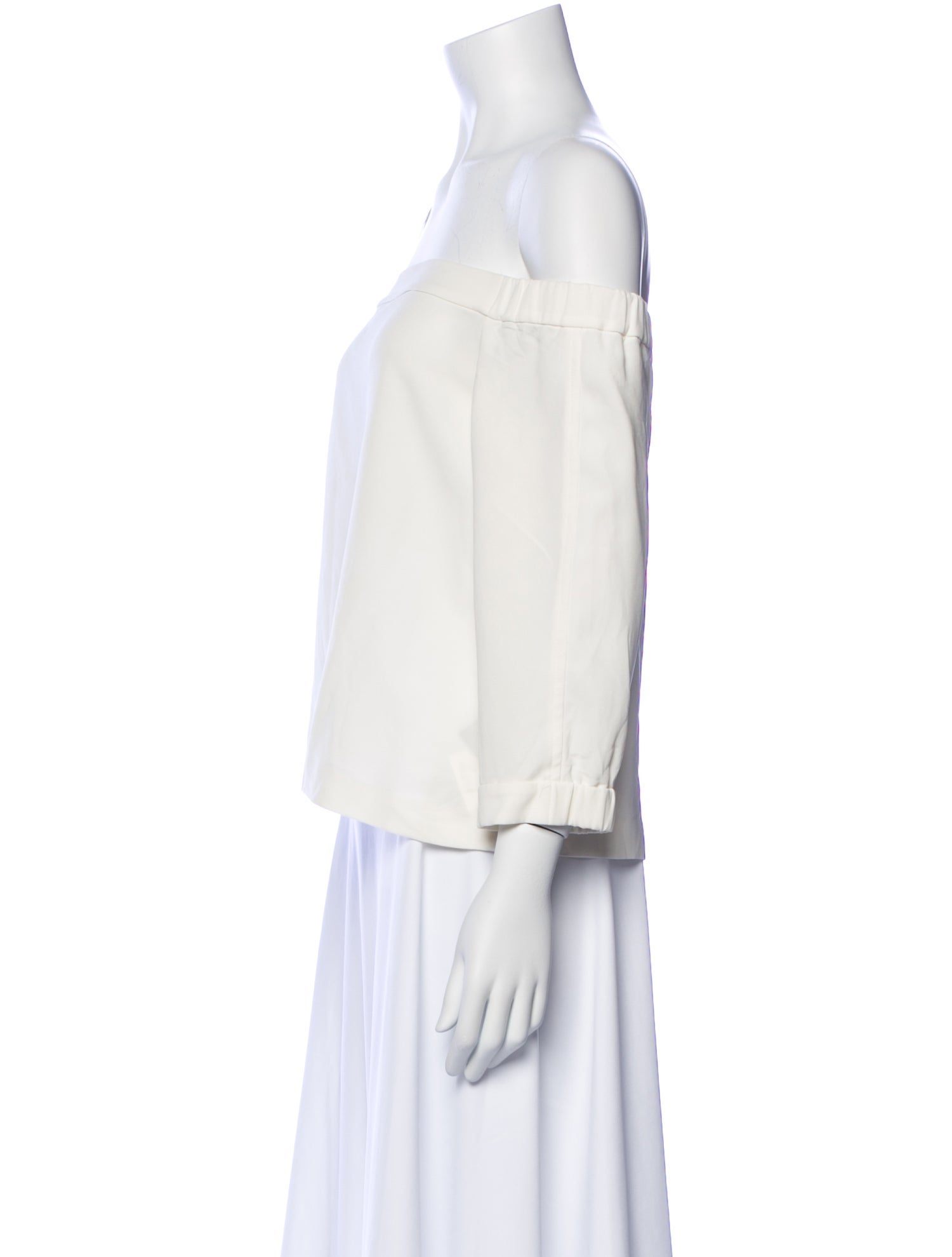 Tibi Off-The-Shoulder Three-Quarter Sleeve Blouse