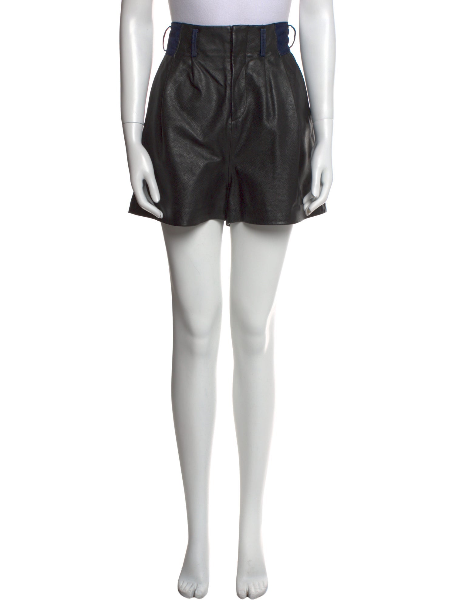 Tibi Leather Mini Shorts