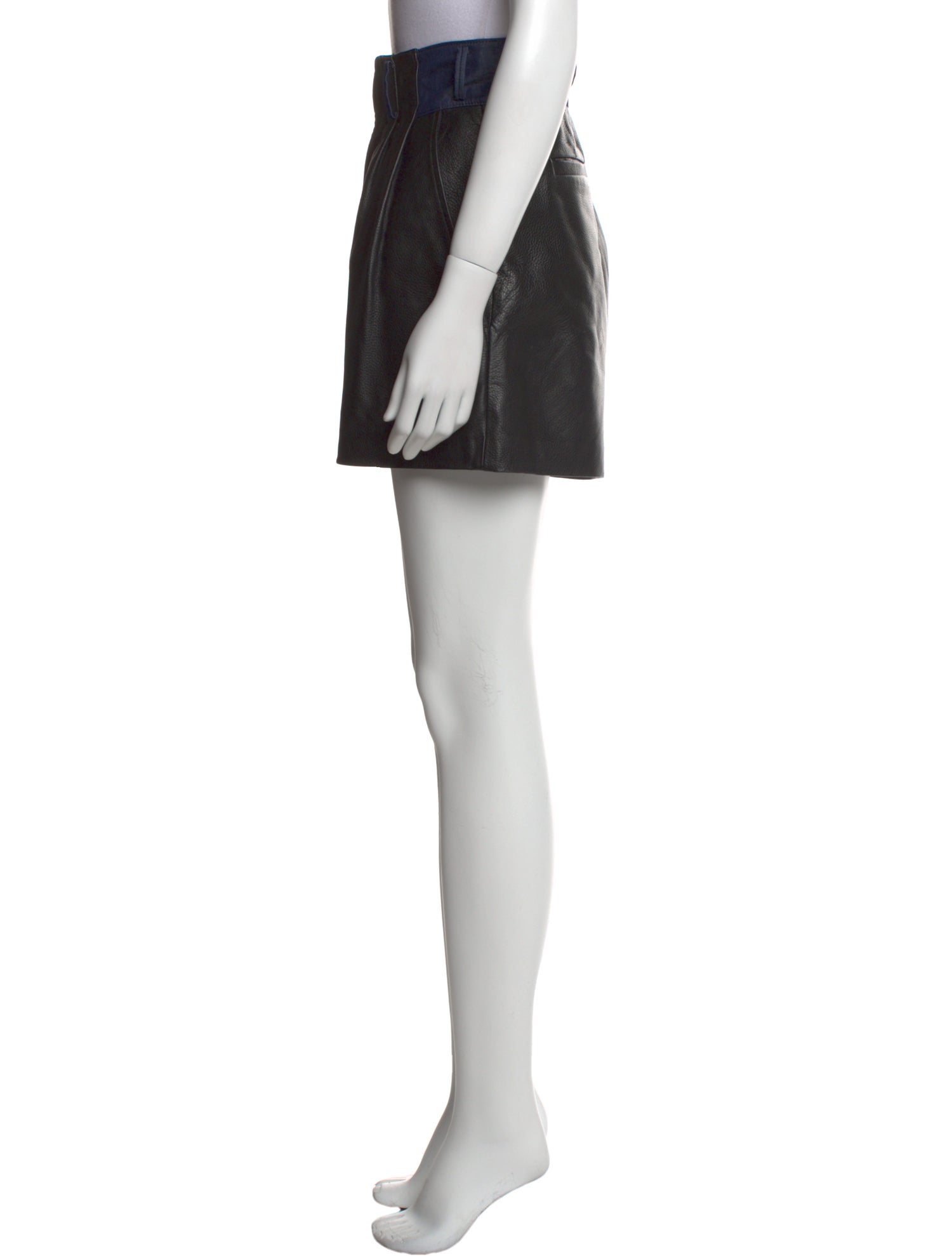 Tibi Leather Mini Shorts