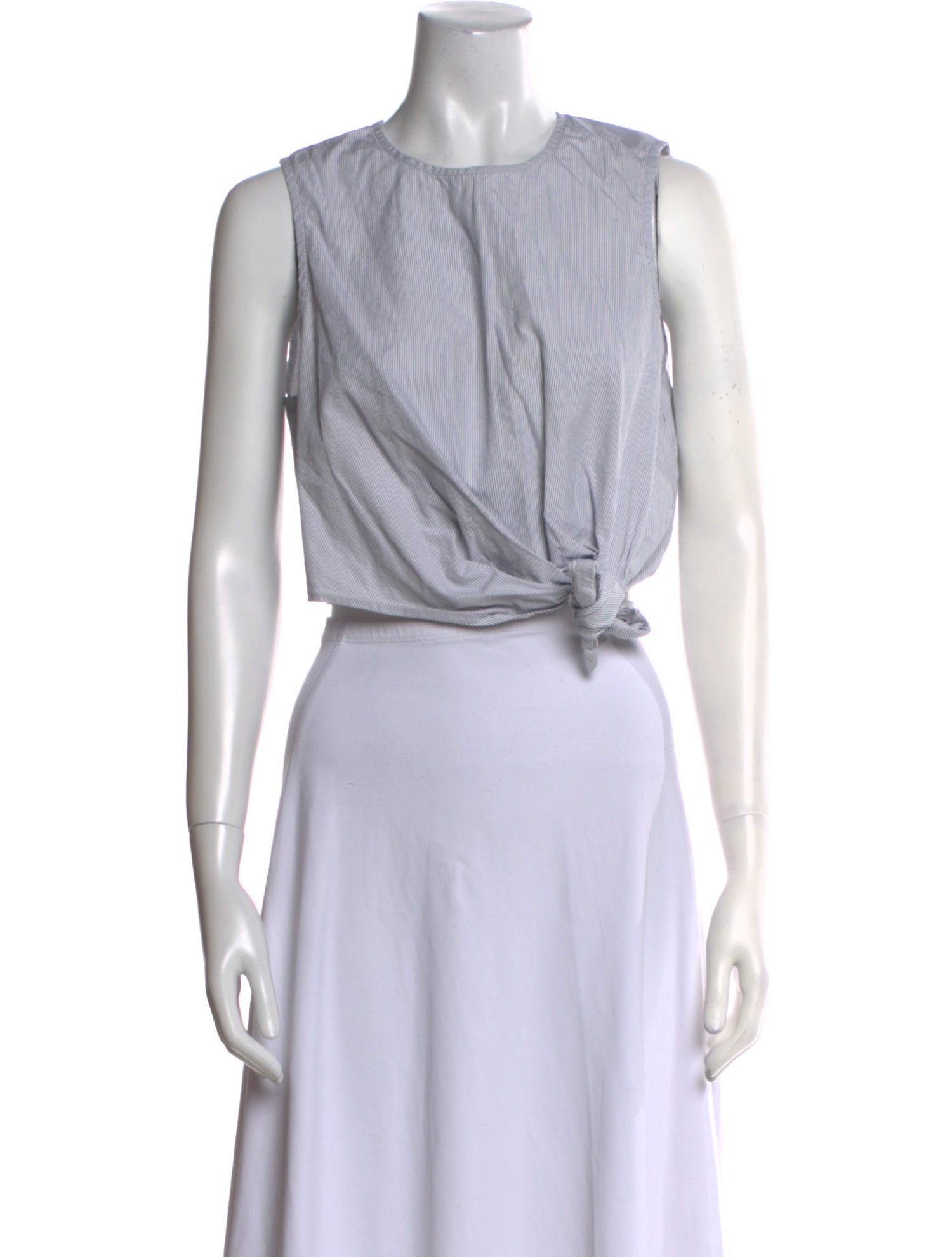 Tibi Crew Neck Sleeveless Crop Top