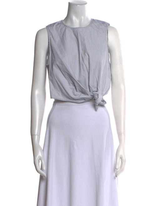 Tibi Crew Neck Sleeveless Crop Top