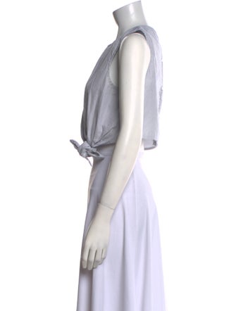 Tibi Crew Neck Sleeveless Crop Top