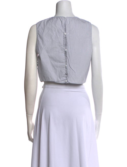 Tibi Crew Neck Sleeveless Crop Top