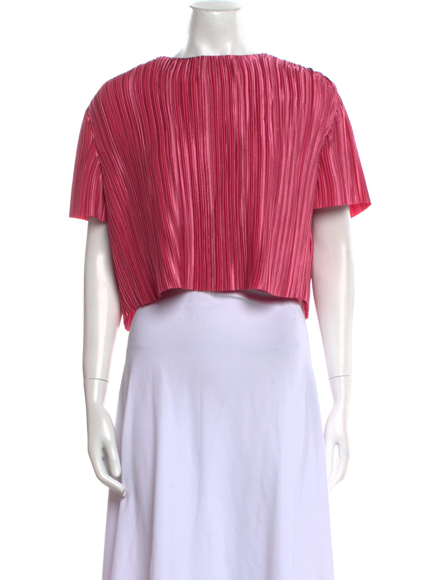 Tibi Striped Bateau Neckline Crop Top
