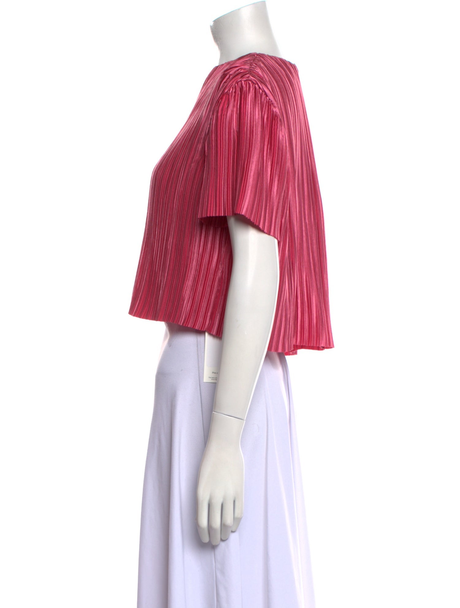 Tibi Striped Bateau Neckline Crop Top