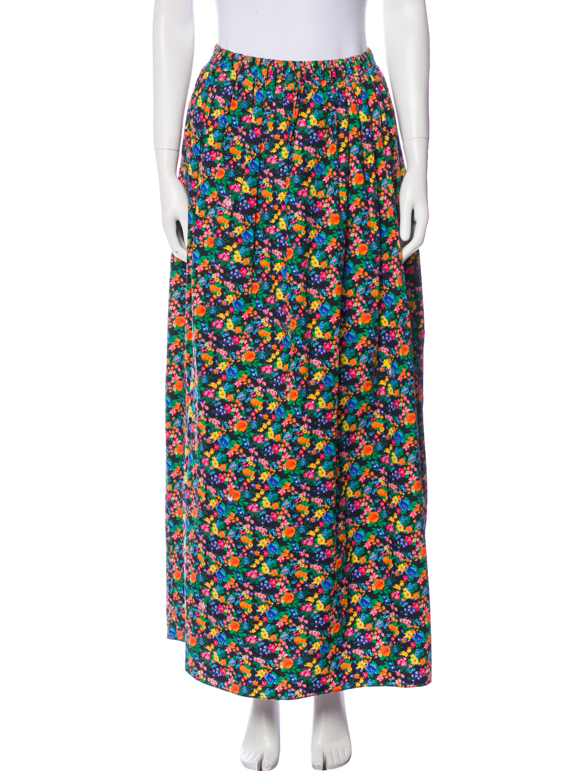 Tibi Floral Print Long Skirt