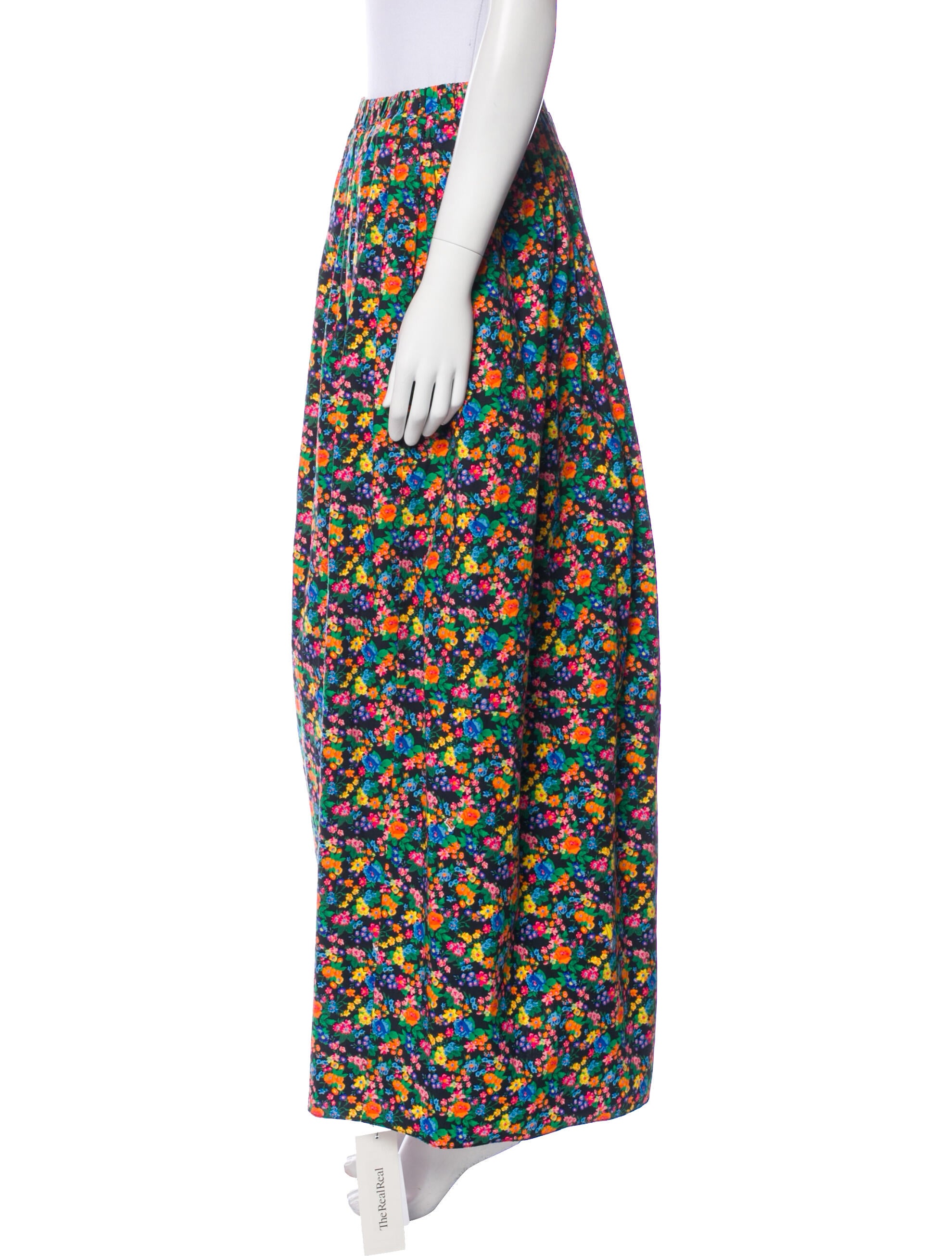 Tibi Floral Print Long Skirt