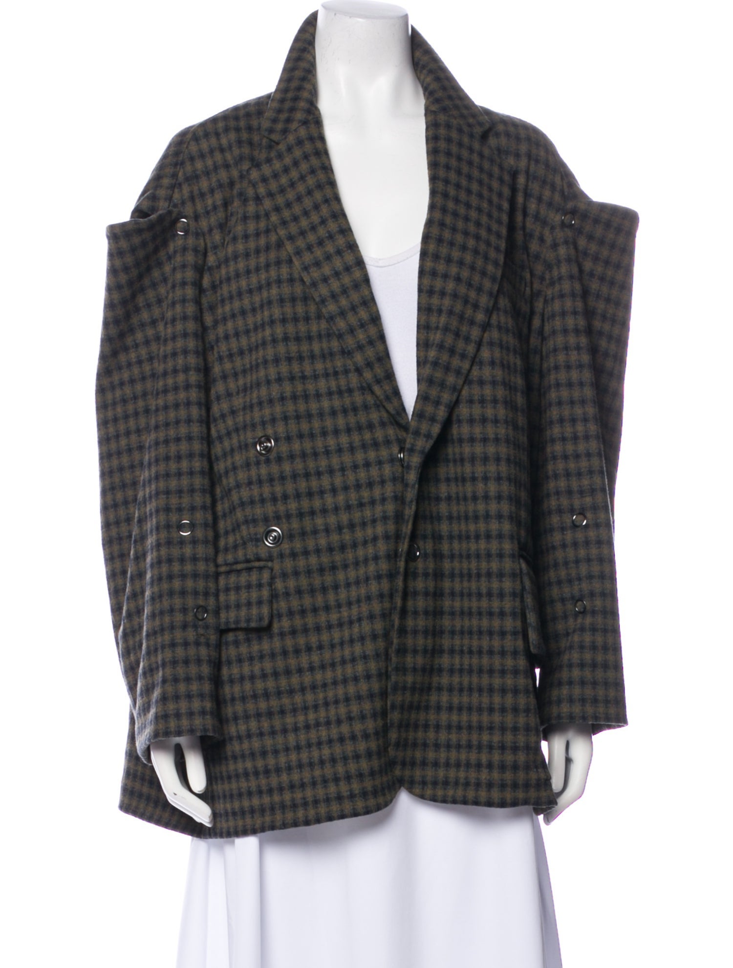 Tibi Plaid Print Blazer