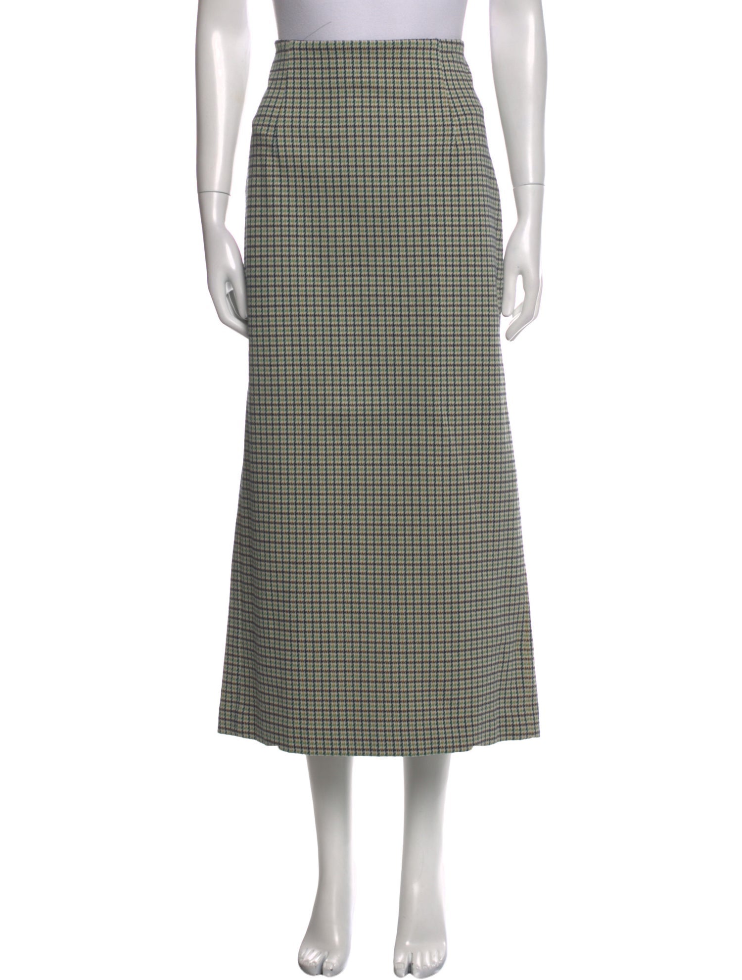 Tibi Houndstooth Print Midi Length Skirt
