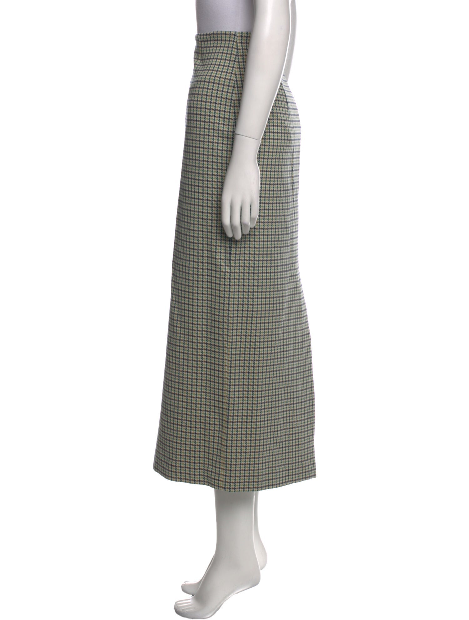 Tibi Houndstooth Print Midi Length Skirt