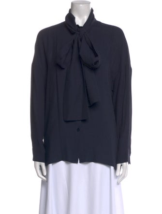 Tibi Tie Neck Long Sleeve Blouse