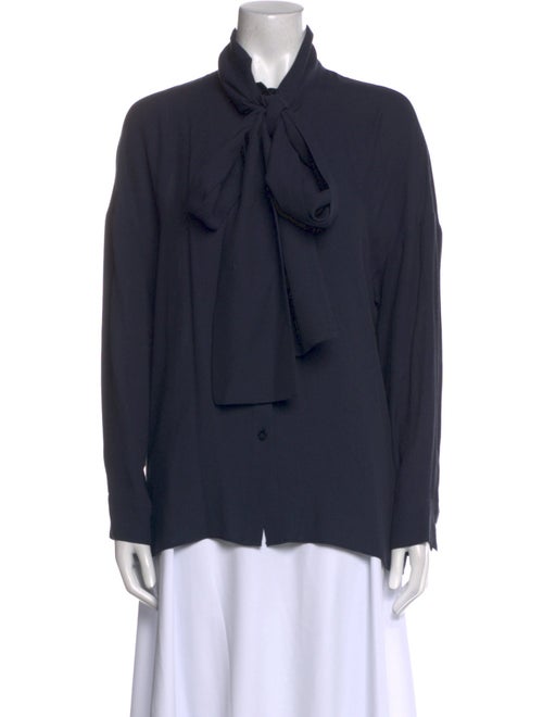 Tibi Tie Neck Long Sleeve Blouse