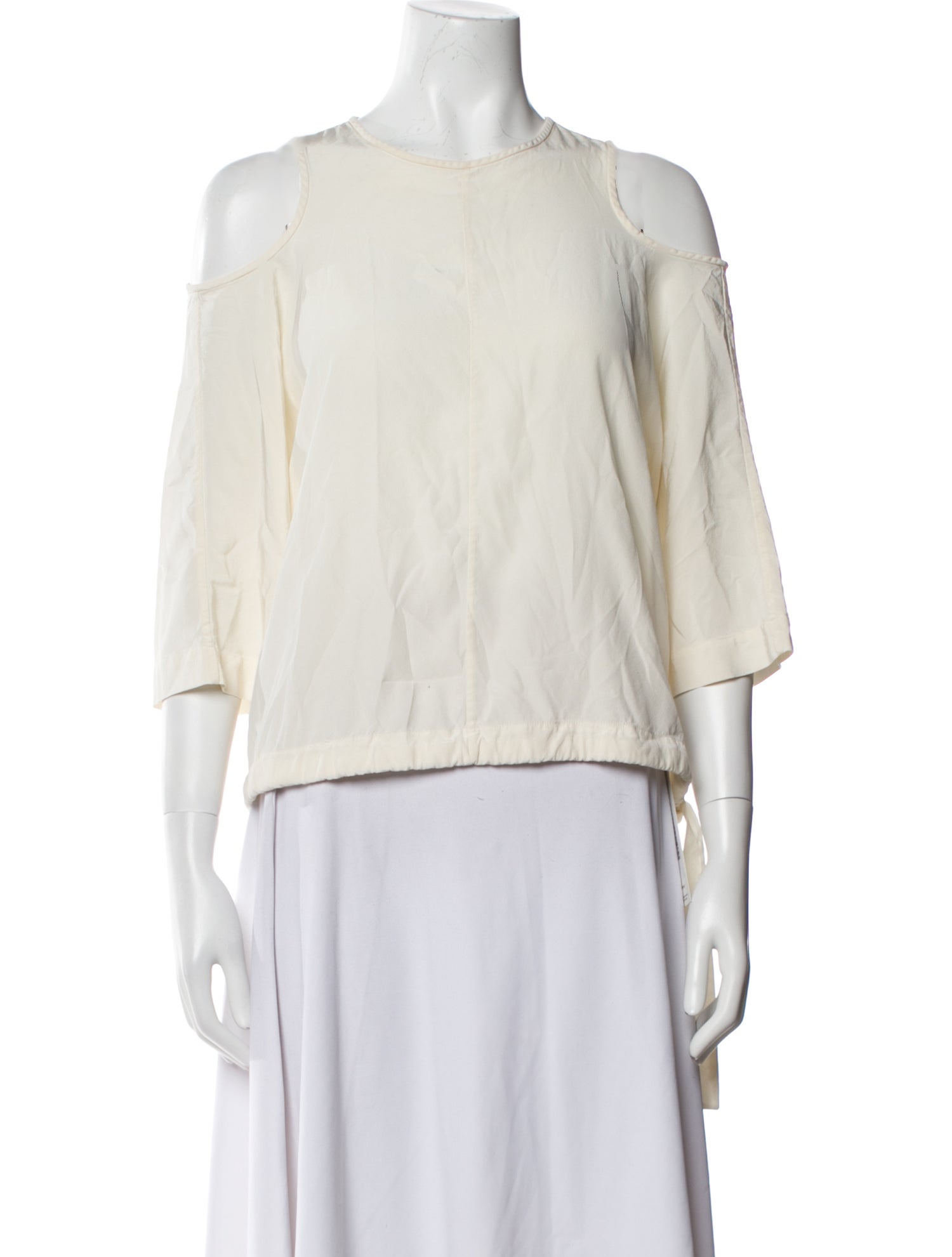 Tibi Silk Crew Neck Blouse