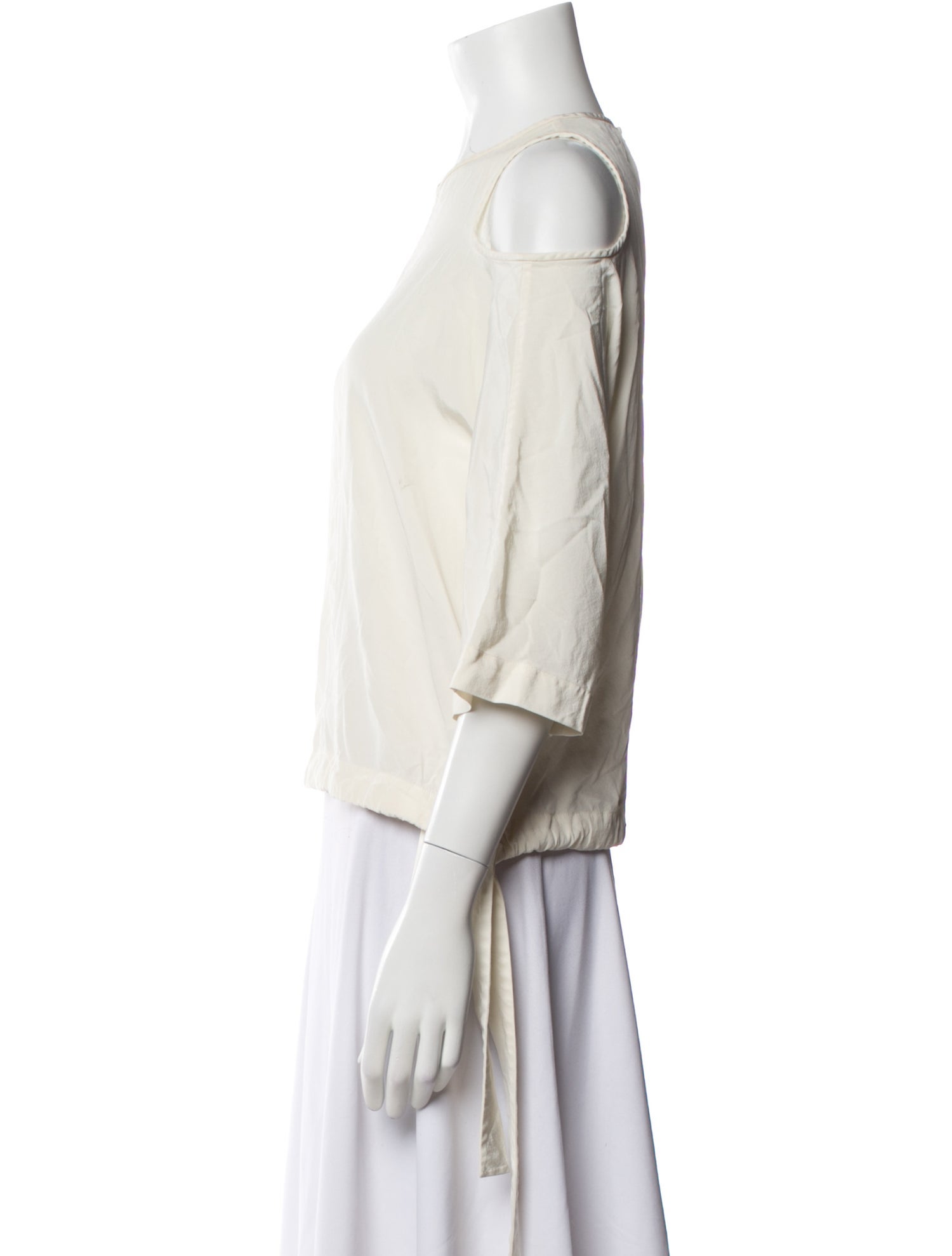 Tibi Silk Crew Neck Blouse