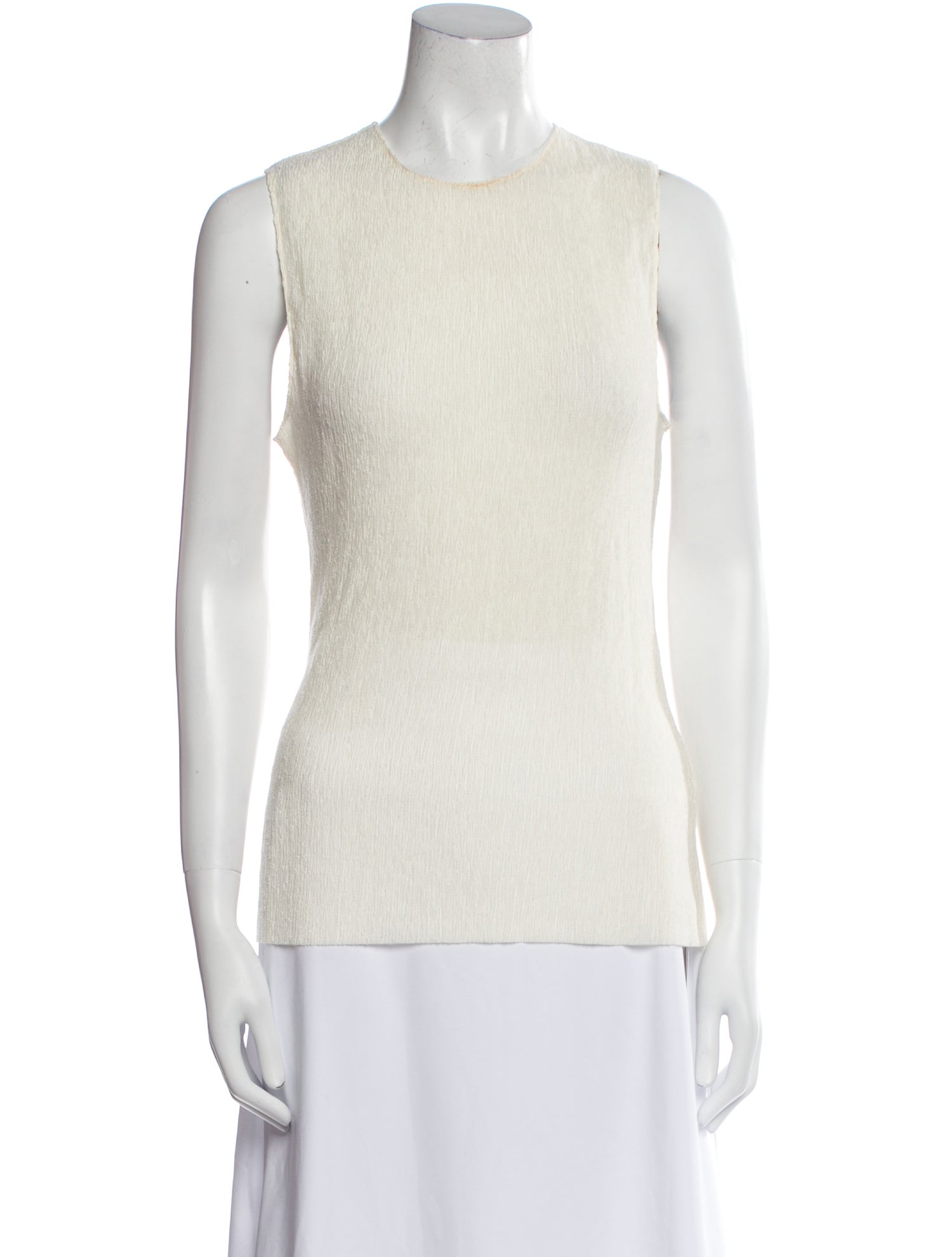 Tibi Crew Neck Sleeveless Top