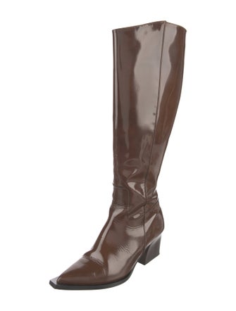 Tibi Patent Leather Riding Boots
