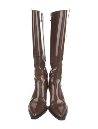 Tibi Patent Leather Riding Boots
