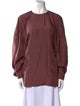 Tibi Crew Neck Long Sleeve Blouse